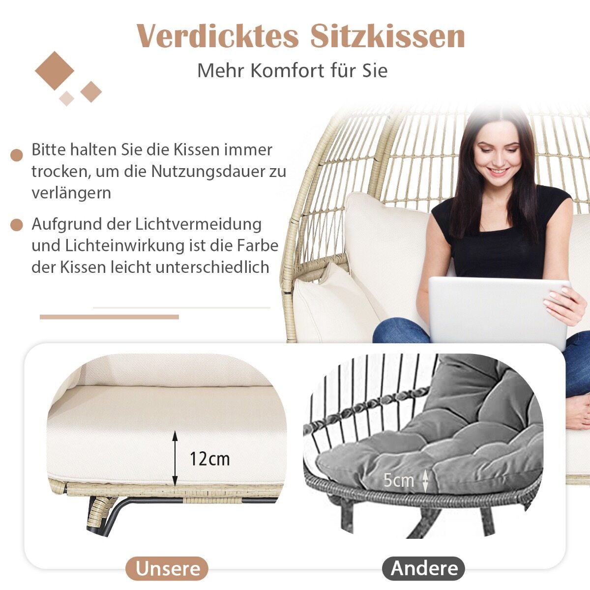 Munakujuline vitstest tool Ülisuur sise- ja välistingimustes kasutatav tugitool