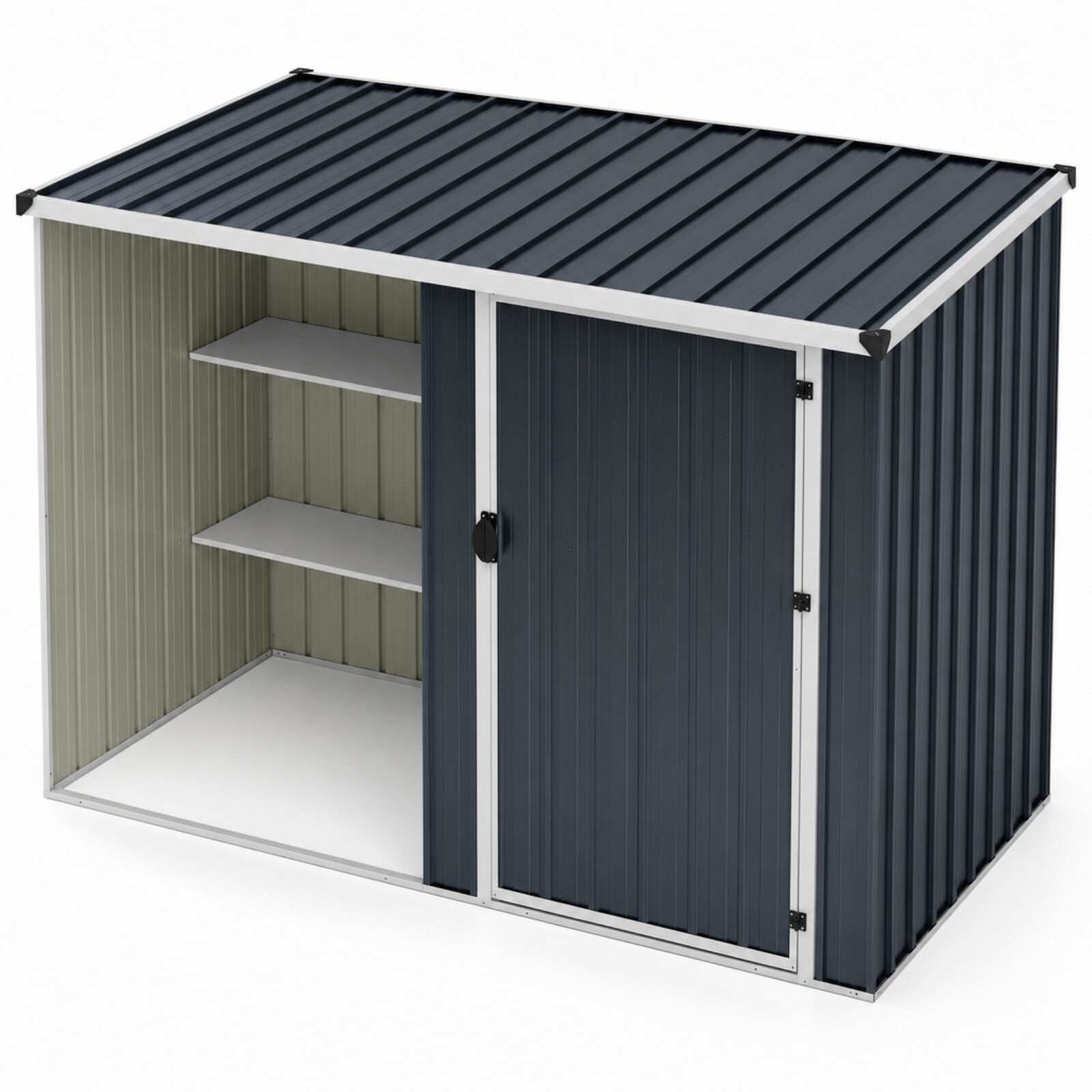 7,6 x 4 jalga (2,1 x 1,2 m) lukustatava uksega metallist hoiukuur – hall