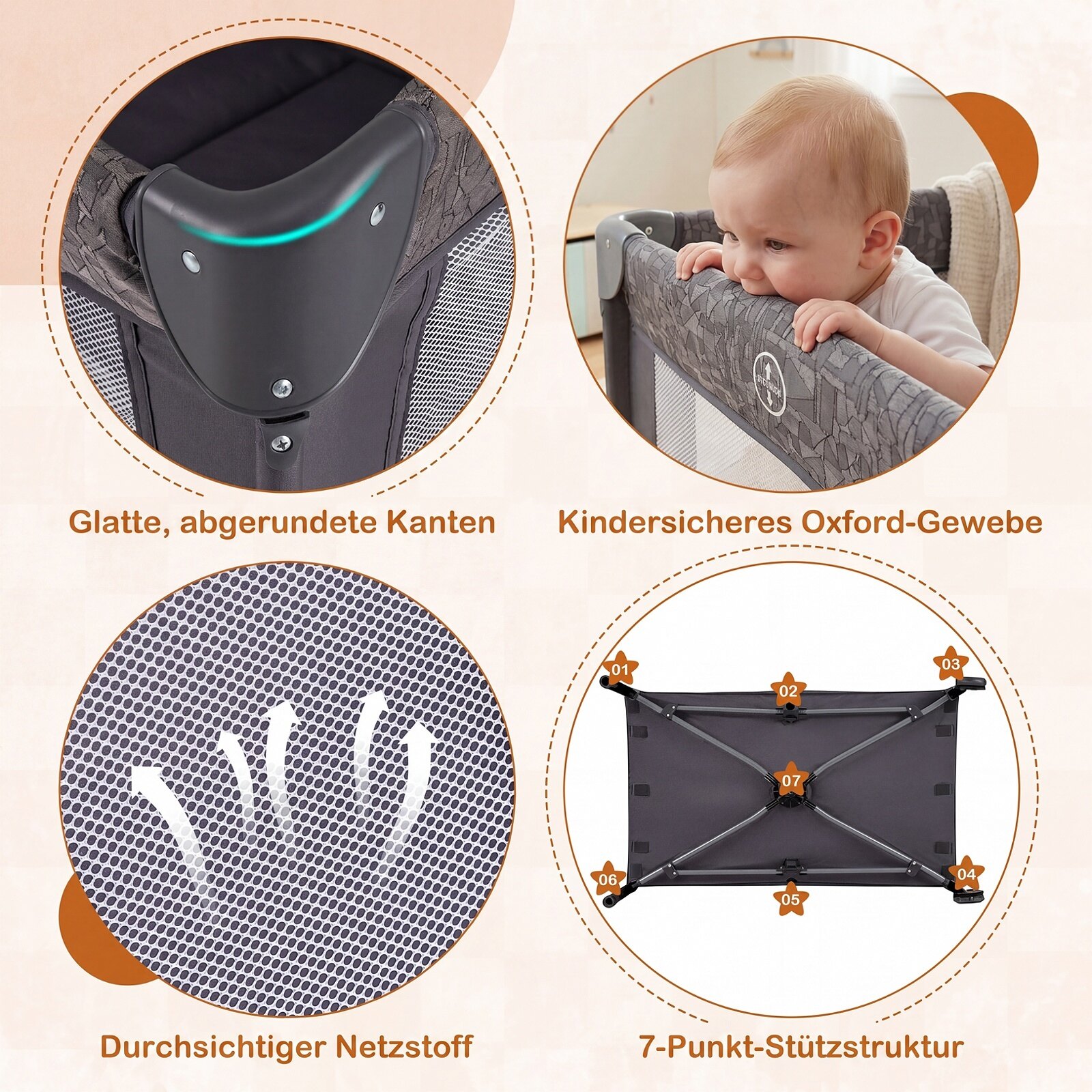 5-ühes voodi kõrval olev häll, beebipakend ja mäng mähkmevahetajaga-GR