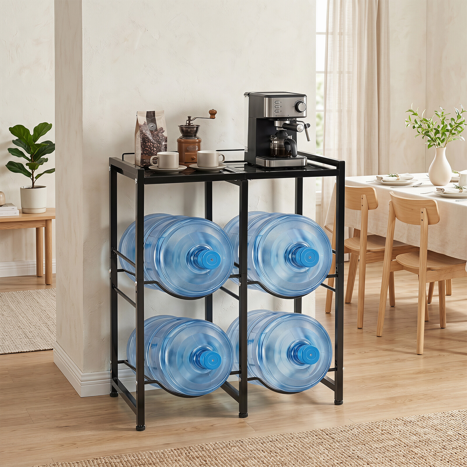 5 Gallon Water Jug Holder for 4 Bottles-Black 5 Gallon Water Jug Holder for 4 Bottles-Black