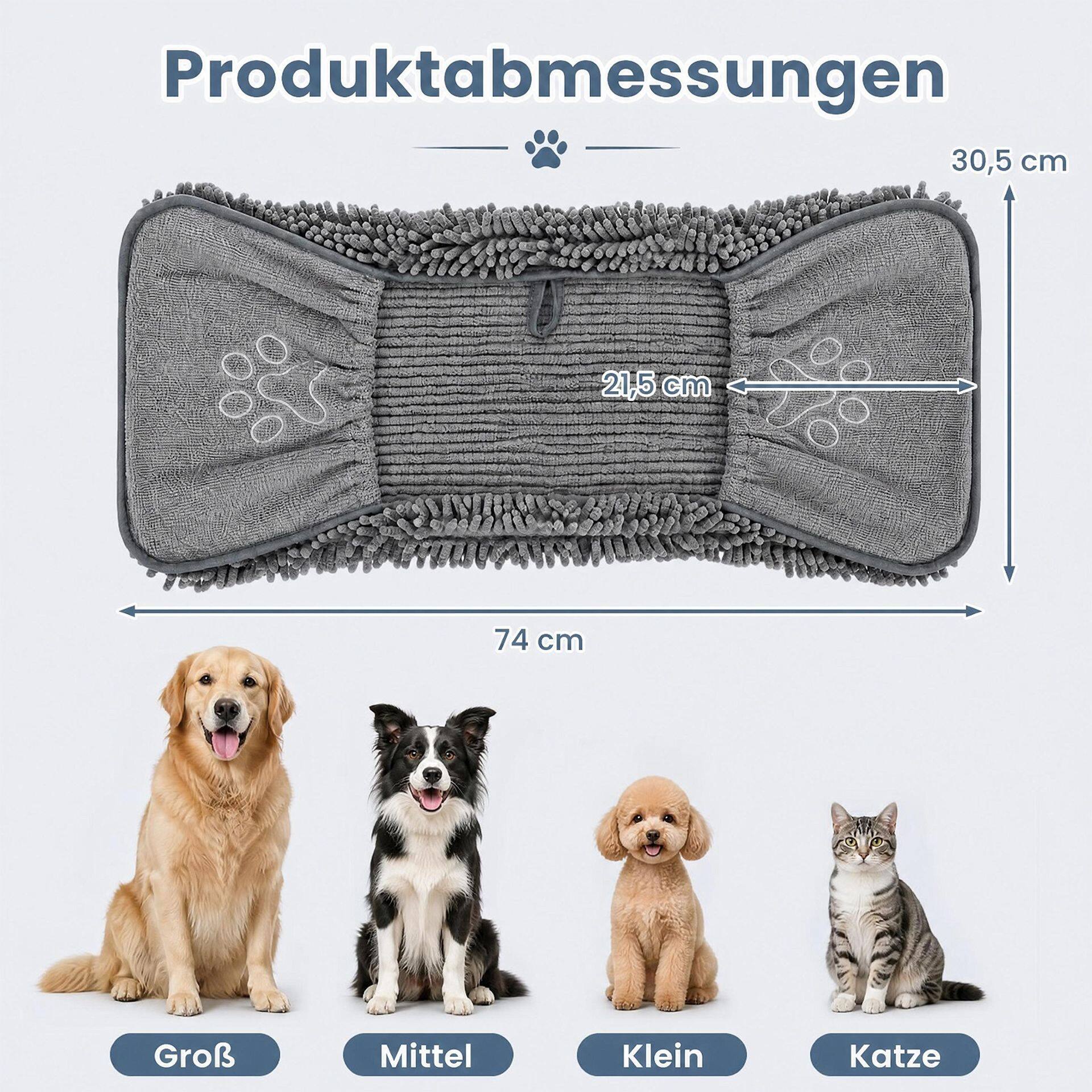 3-osaline mikrokiust koerarätikute komplekt kindaga, väga imav - hall
