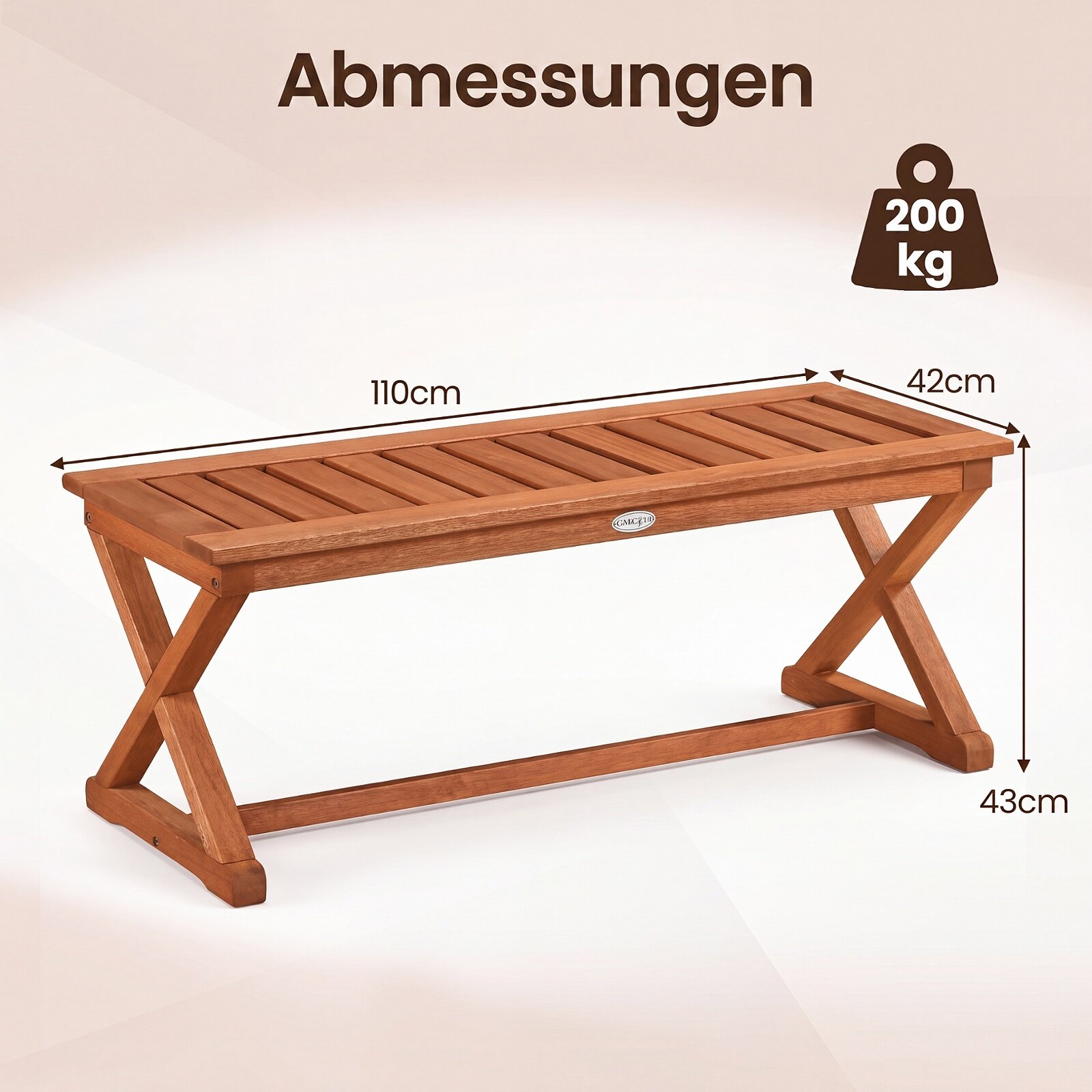 Kahekohaline 112 cm täispuidust aiapink liistudega istmega terrassile, pargile, rõdule – 2 osa