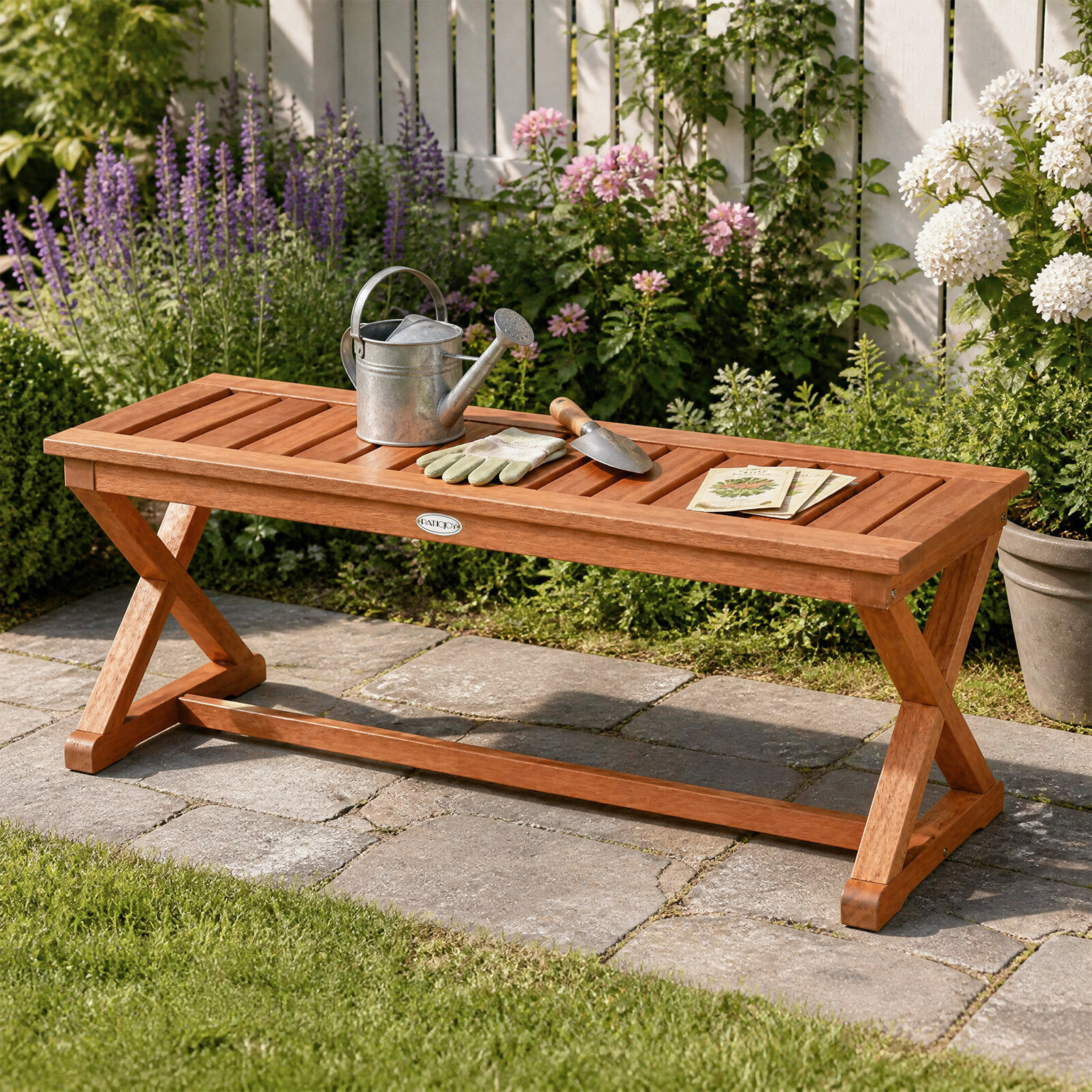 Kahekohaline 112 cm täispuidust aiapink liistudega istmega terrassile, pargile, rõdule – 1 tk