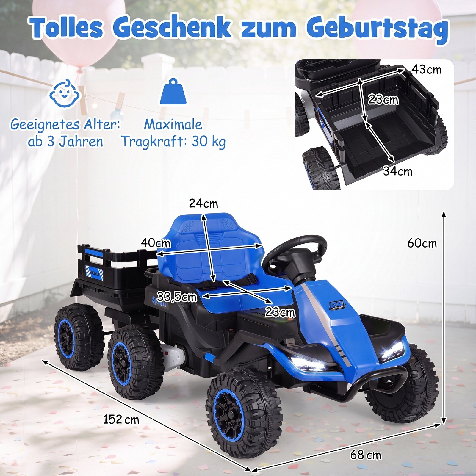 Immagine prodotto - trattore elettrico per bambini 24V