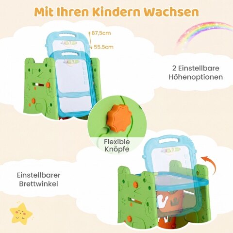 3-ühes kunstimolbert lastele kahepoolse magnetilise tahvliga - roheline