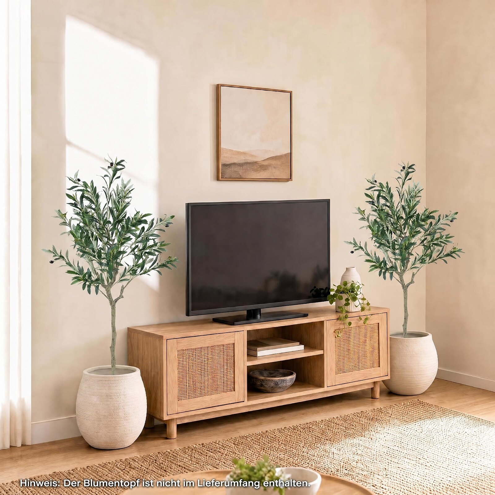 Komplekt 1 150 cm kunstõlipuu 24 oliivivilja ja 576 siidlehega