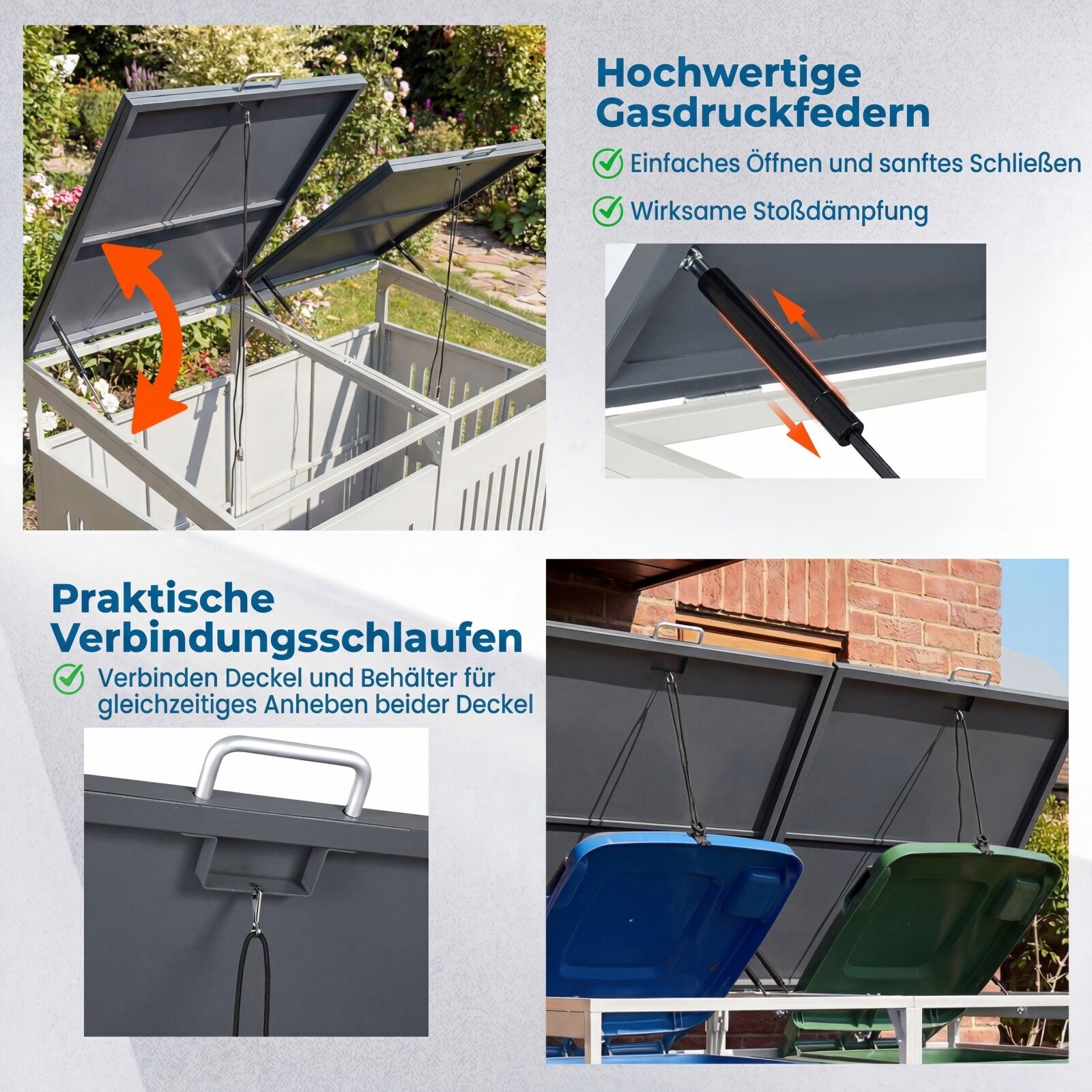 Prügikastide hoiuruum, prügikastiümbris kahele prügikastile, metallist prügikapp, valge
