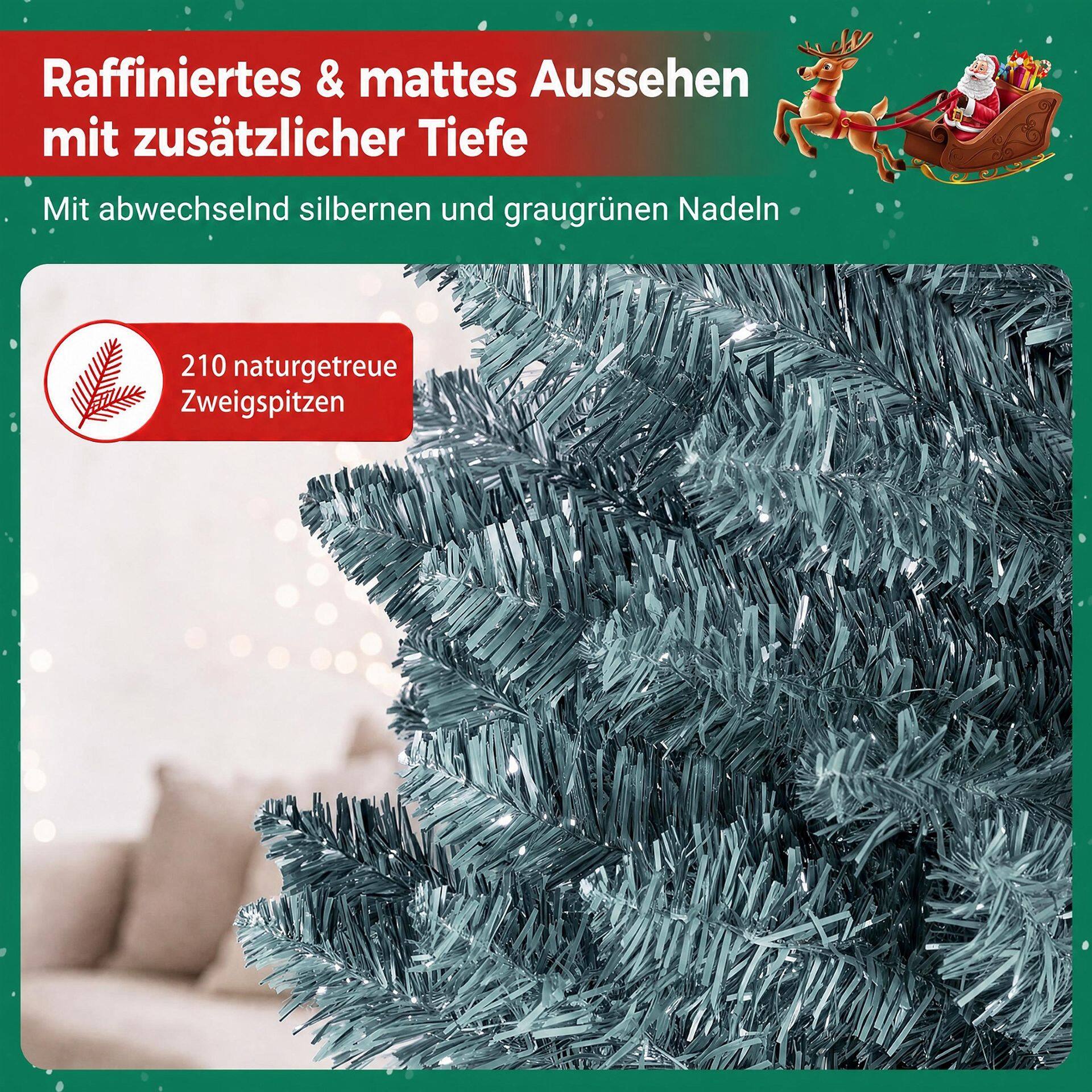1,5/1,8/2,1 m kunstkuusk 210/320/418/535 mm PVC oksaotstega – 1,5 m