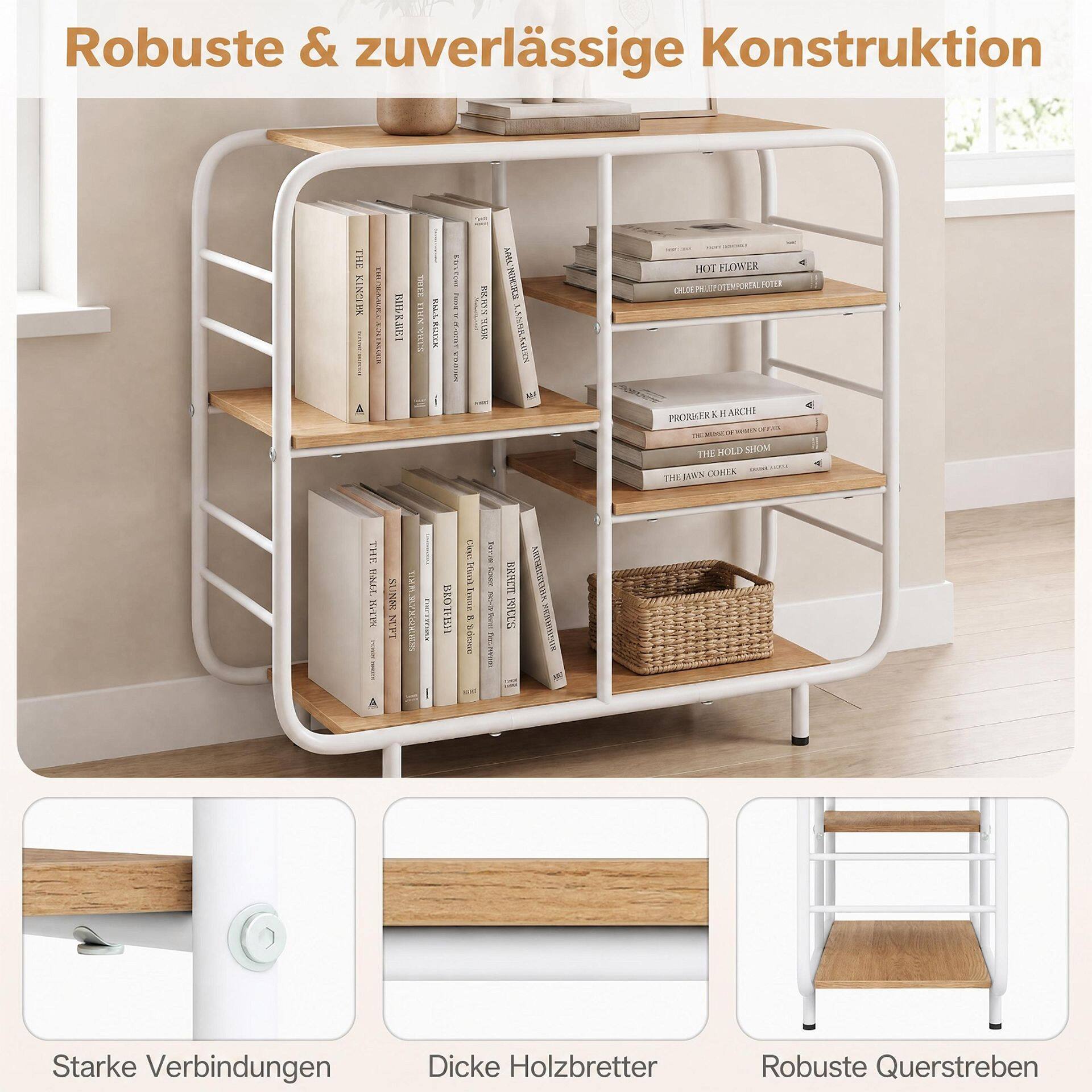 Freestanding 5-Tier Storage Shelving Unit with Metal Frame-Ntural