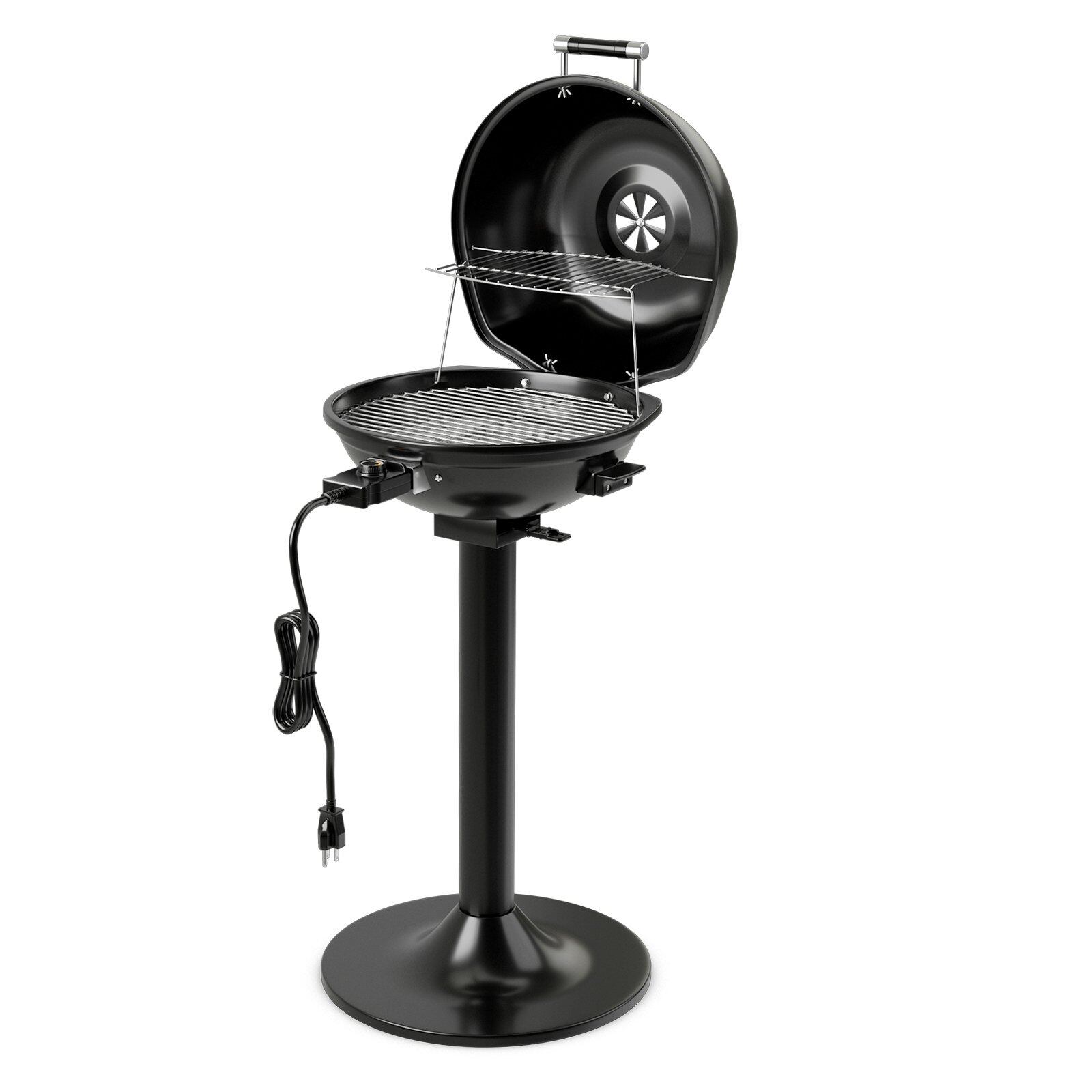 Elektriline BBQ-grill, kaasaskantav alusgrill eemaldatava mittenakkuva soojendusrestiga, must