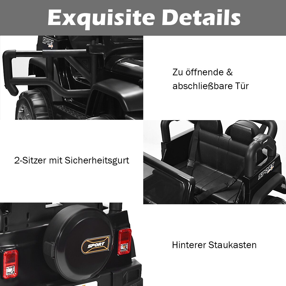 12 V elektriauto akutoitel elektriauto 2 istmega 123 x 80 x 80 cm must