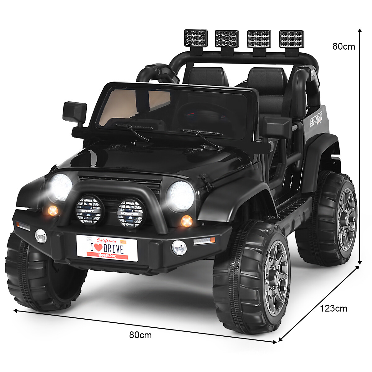 12 V elektriauto akutoitel elektriauto 2 istmega 123 x 80 x 80 cm must