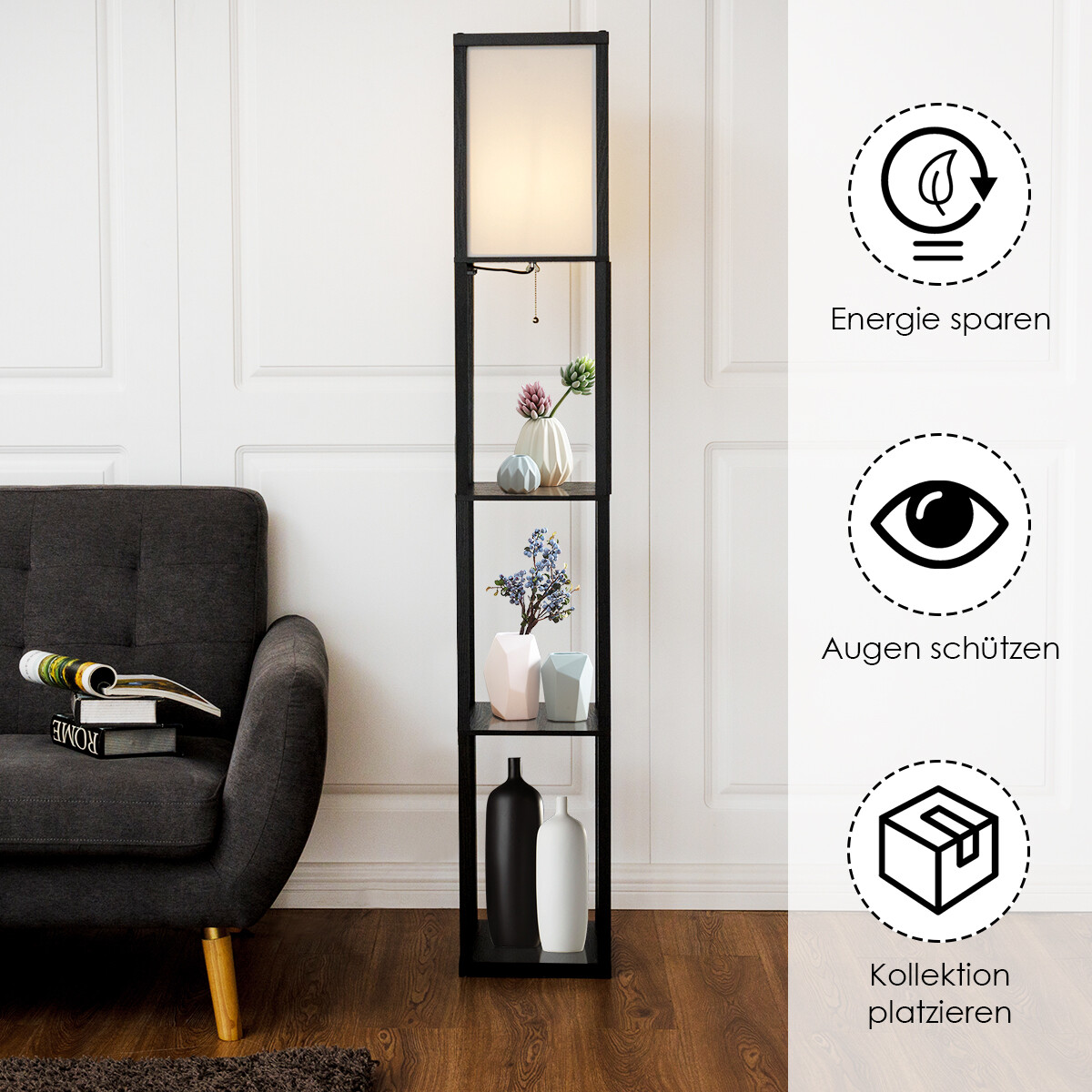Elegantne raamaturiiul lambiga 2in1