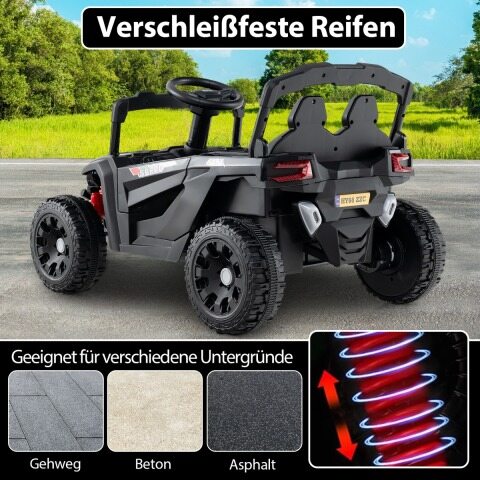 Laste 12 V elektriauto puldiga, elektriline UTV veoauto, laste auto, lastesõiduk, must