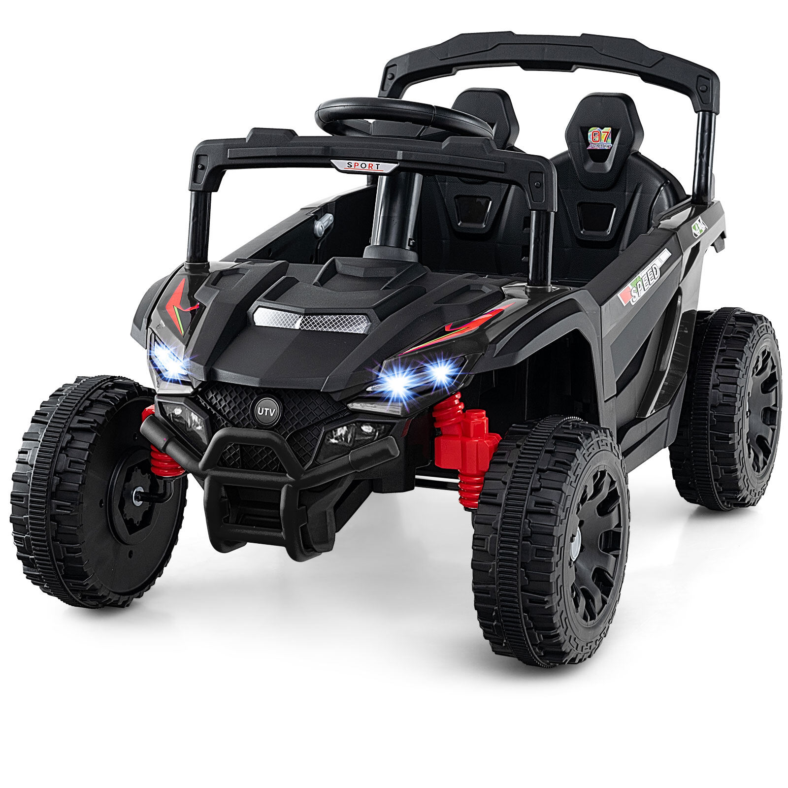 Laste 12 V elektriauto puldiga, elektriline UTV veoauto, laste auto, lastesõiduk, must