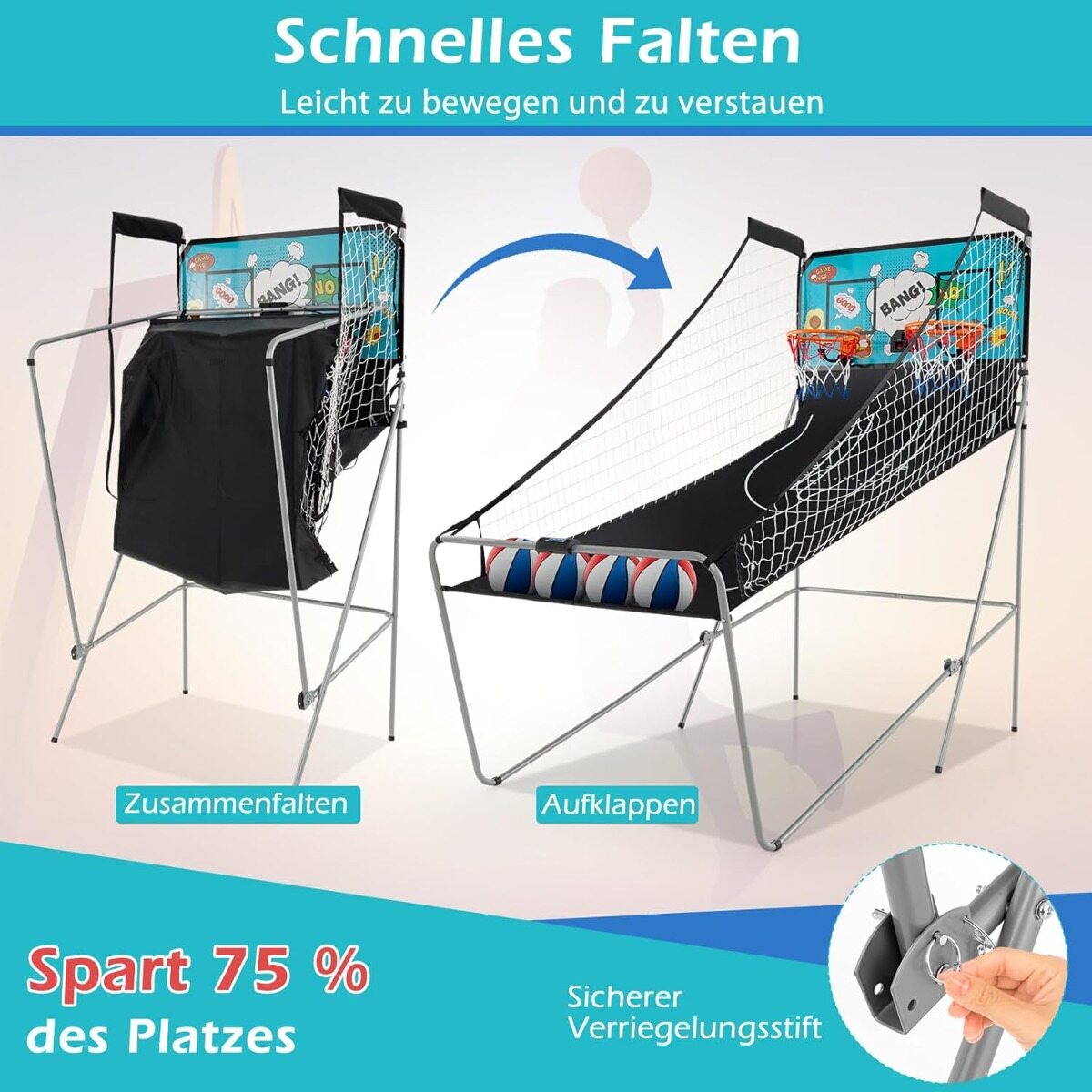8-ühes korvpallimasin, kokkupandav, elektriline korvpallistatiiv, laskmismasin, roheline