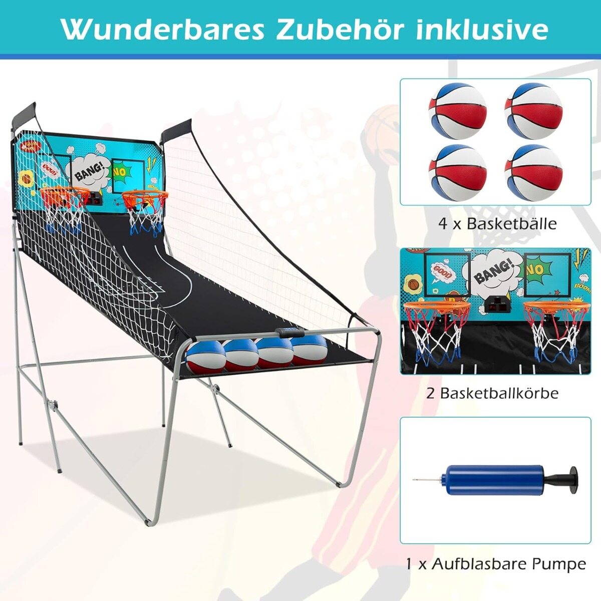 8-ühes korvpallimasin, kokkupandav, elektriline korvpallistatiiv, laskmismasin, roheline