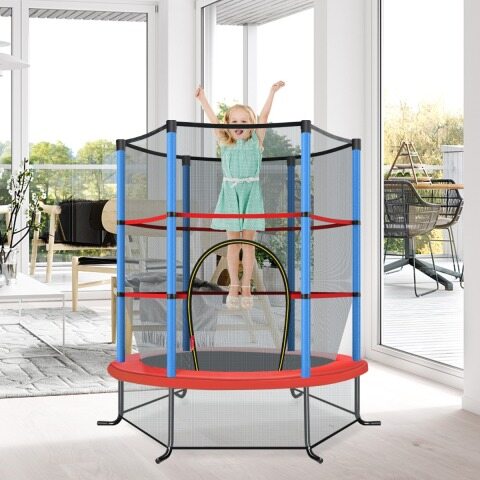 Ø140 cm aiabatuut turvavõrguga, kandevõime kuni 135 kg, lastele alates 3. eluaastast, tumesinine