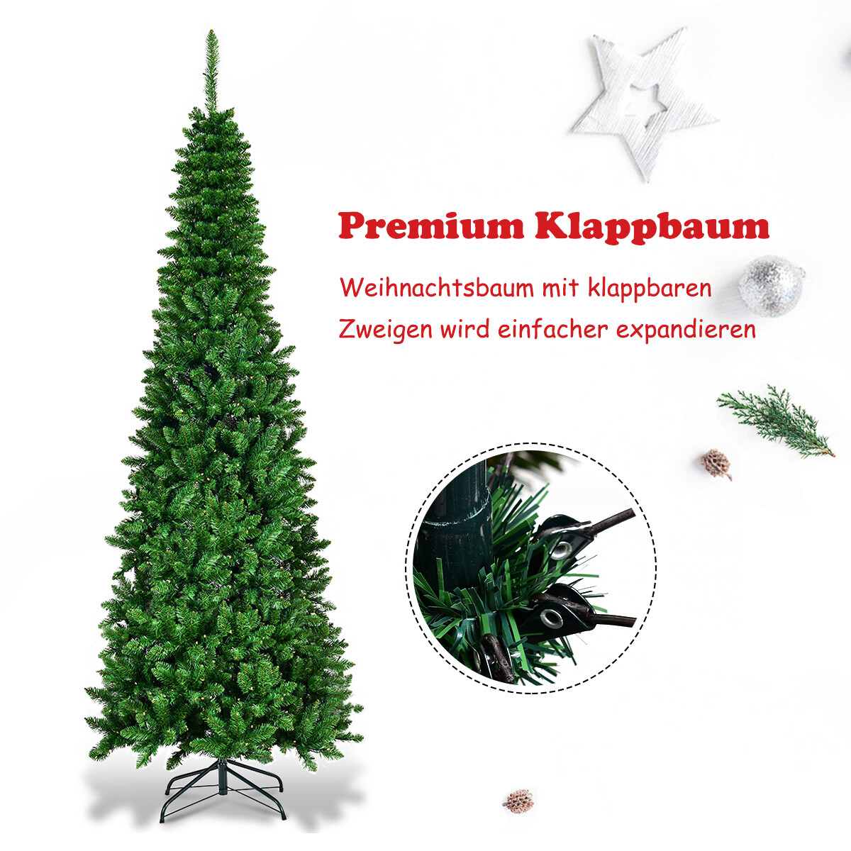 Kunstlik jõulupuu LED-tuledega 200 cm