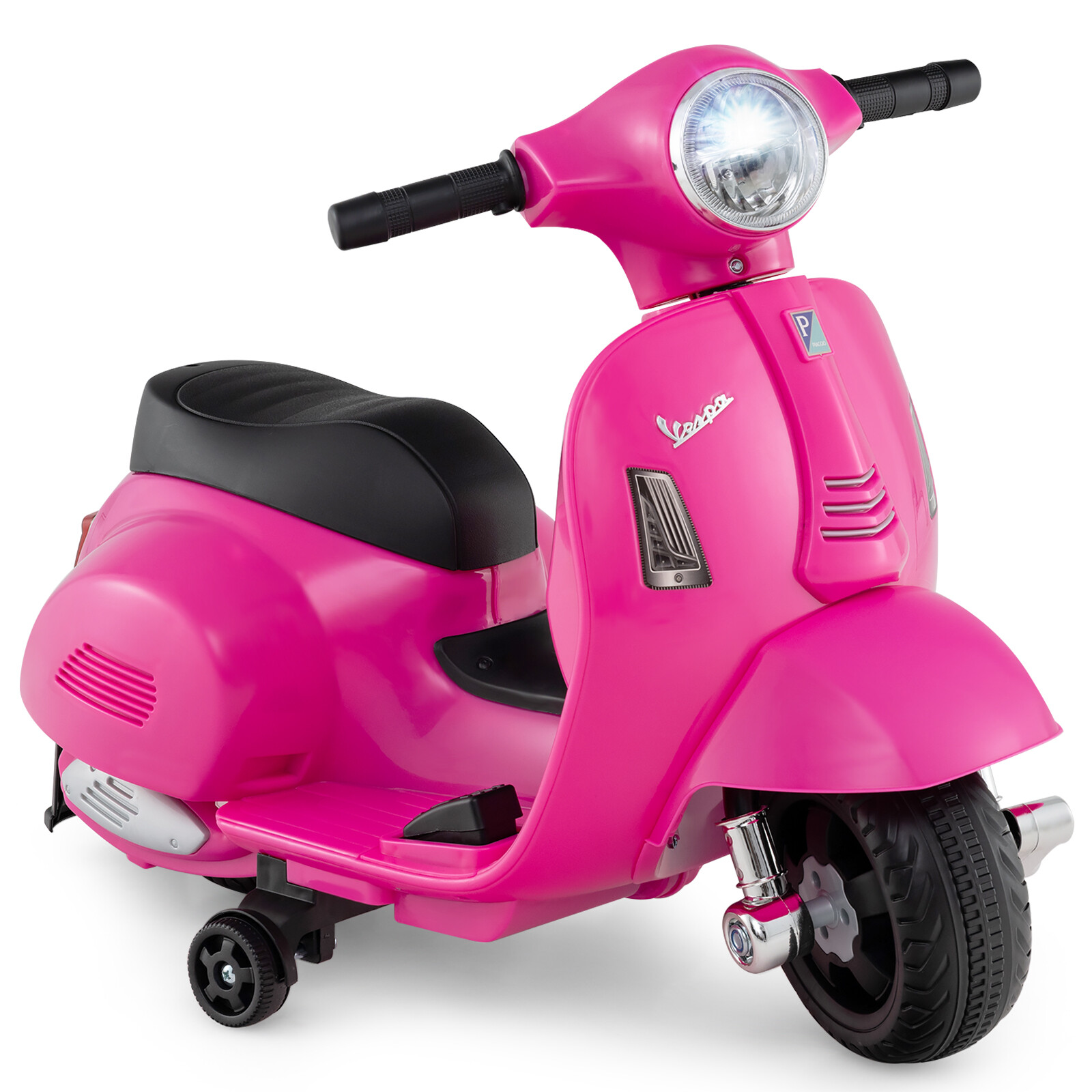 Litsentseeritud Vespa laste elektrimootorratas 6 V akutoitel mootorratas LED-esitulega roosa