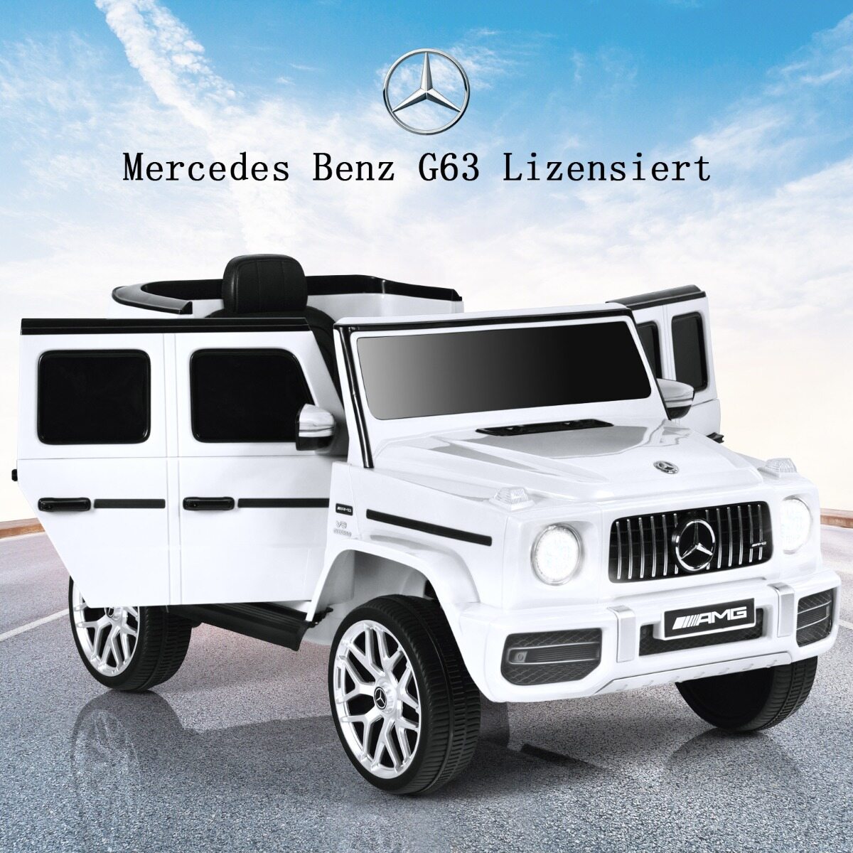 Mercedes Benz elektriauto lastele Elektriline lasteauto muusika ja esituledega Valge