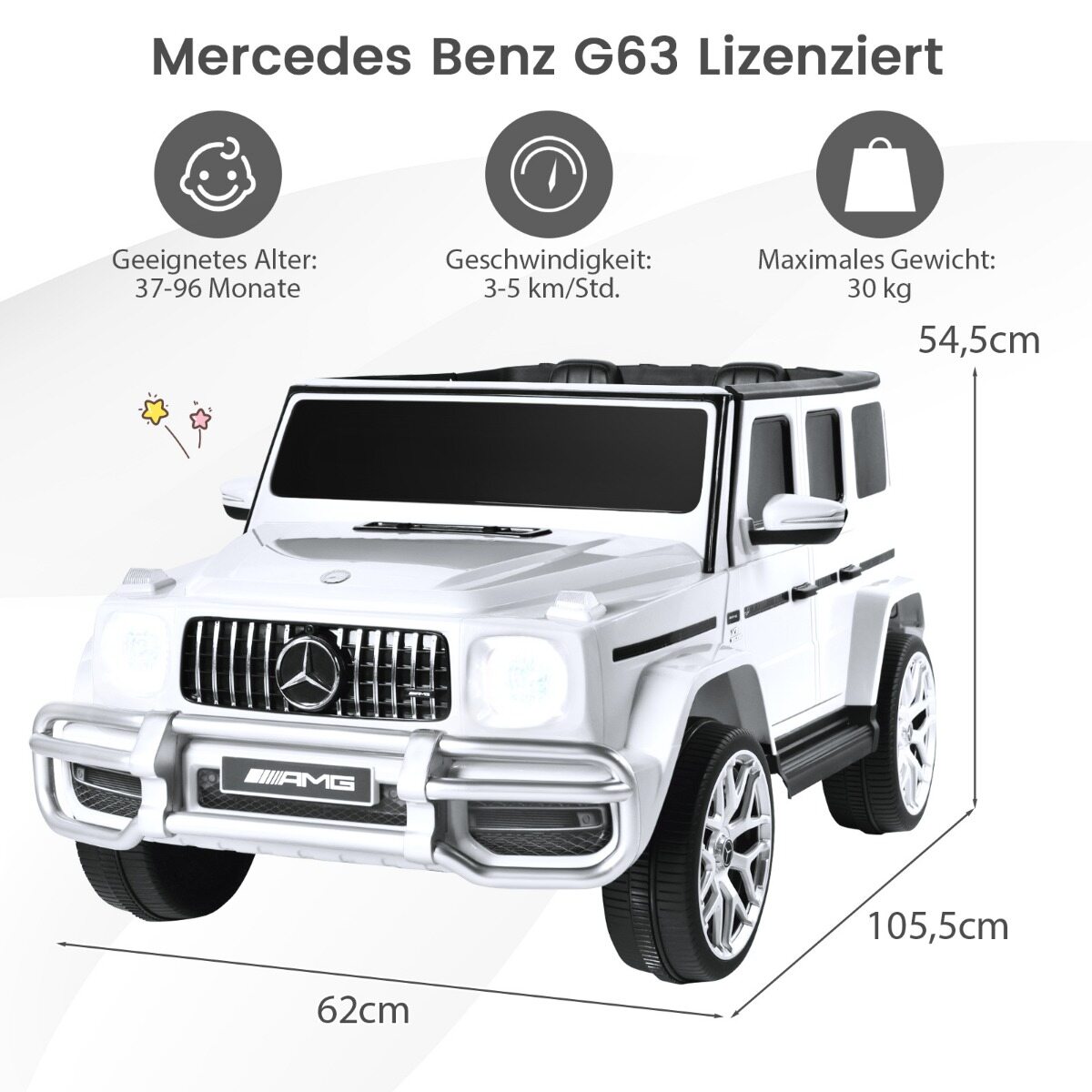 Mercedes Benz elektriauto lastele Elektriline lasteauto muusika ja esituledega Valge