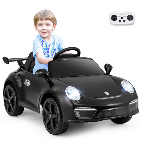 12 V laste elektriauto puldi ja pehme käivitusega, litsentseeritud Porsche elektriauto, must