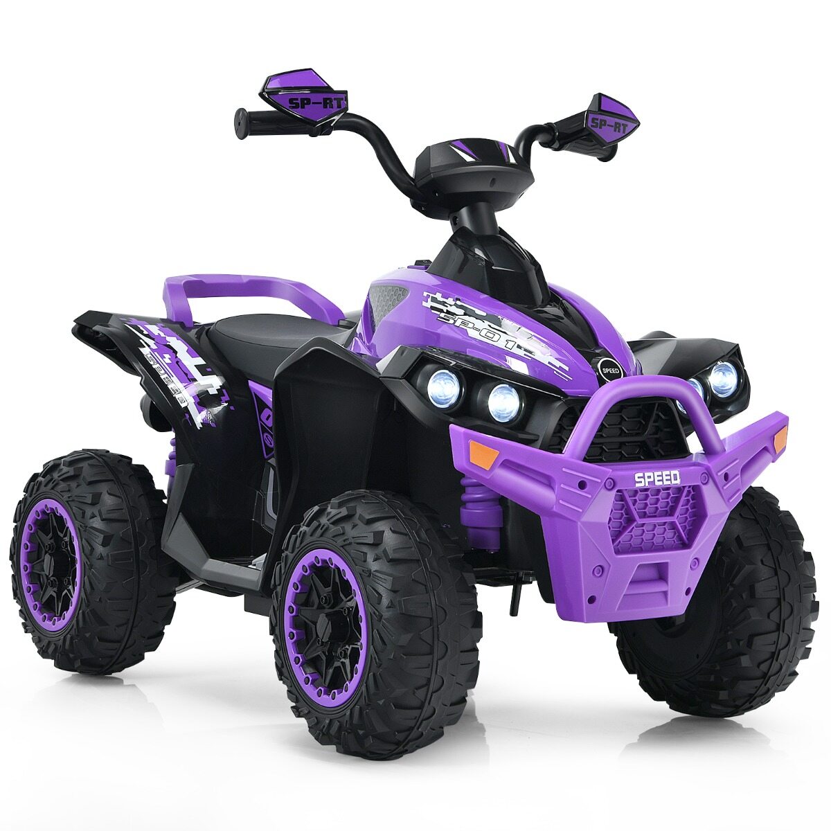 12 V elektriline laste ATV helisignaali ja LED-esitulega, lilla elektriline ATV