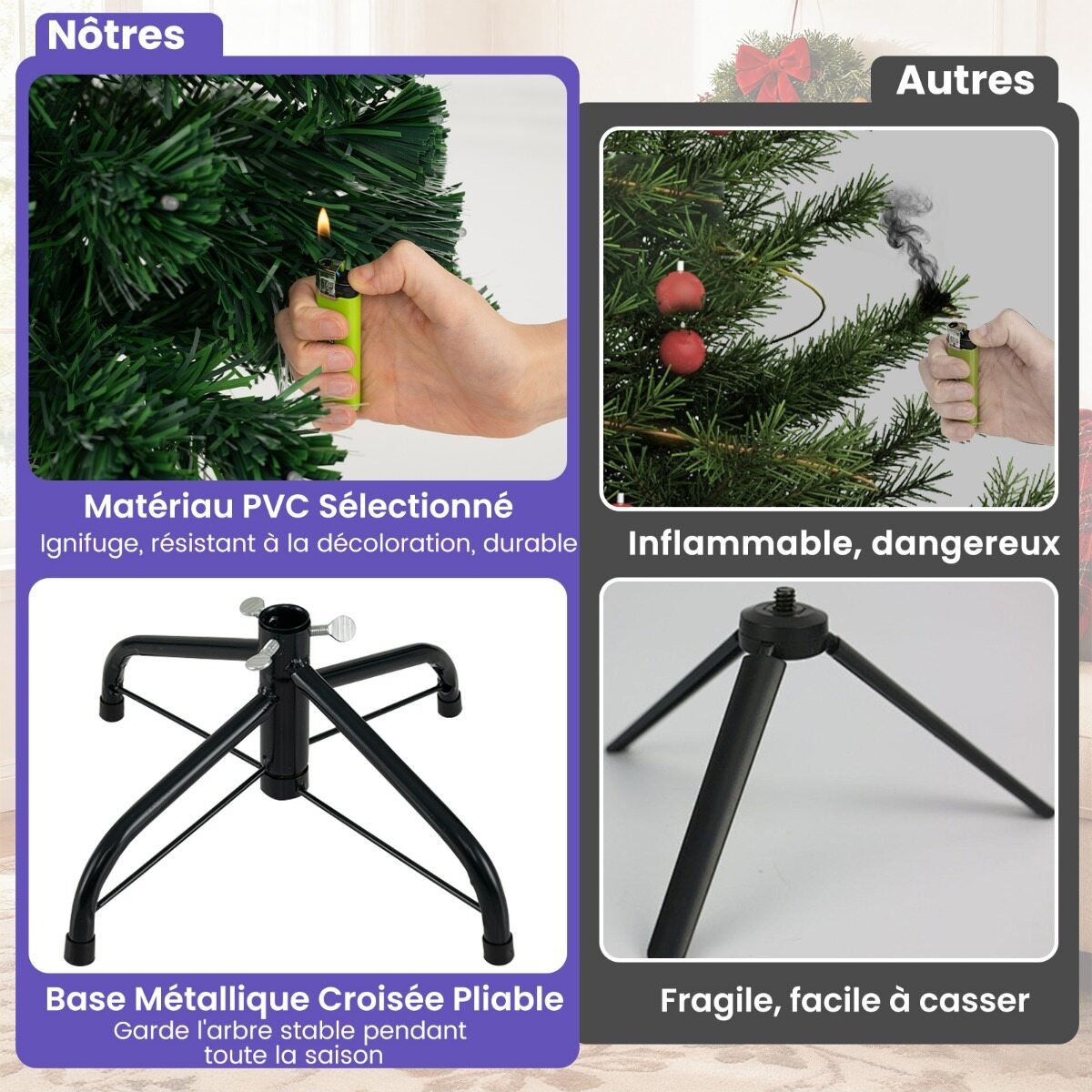 93 cm eelvalgustusega kunstkuusk mitmevärvilise fiiberoptikaga, 96 LED-tulega, 8 režiimiga, 96 PVC-oksaga, roheline tähtkuju