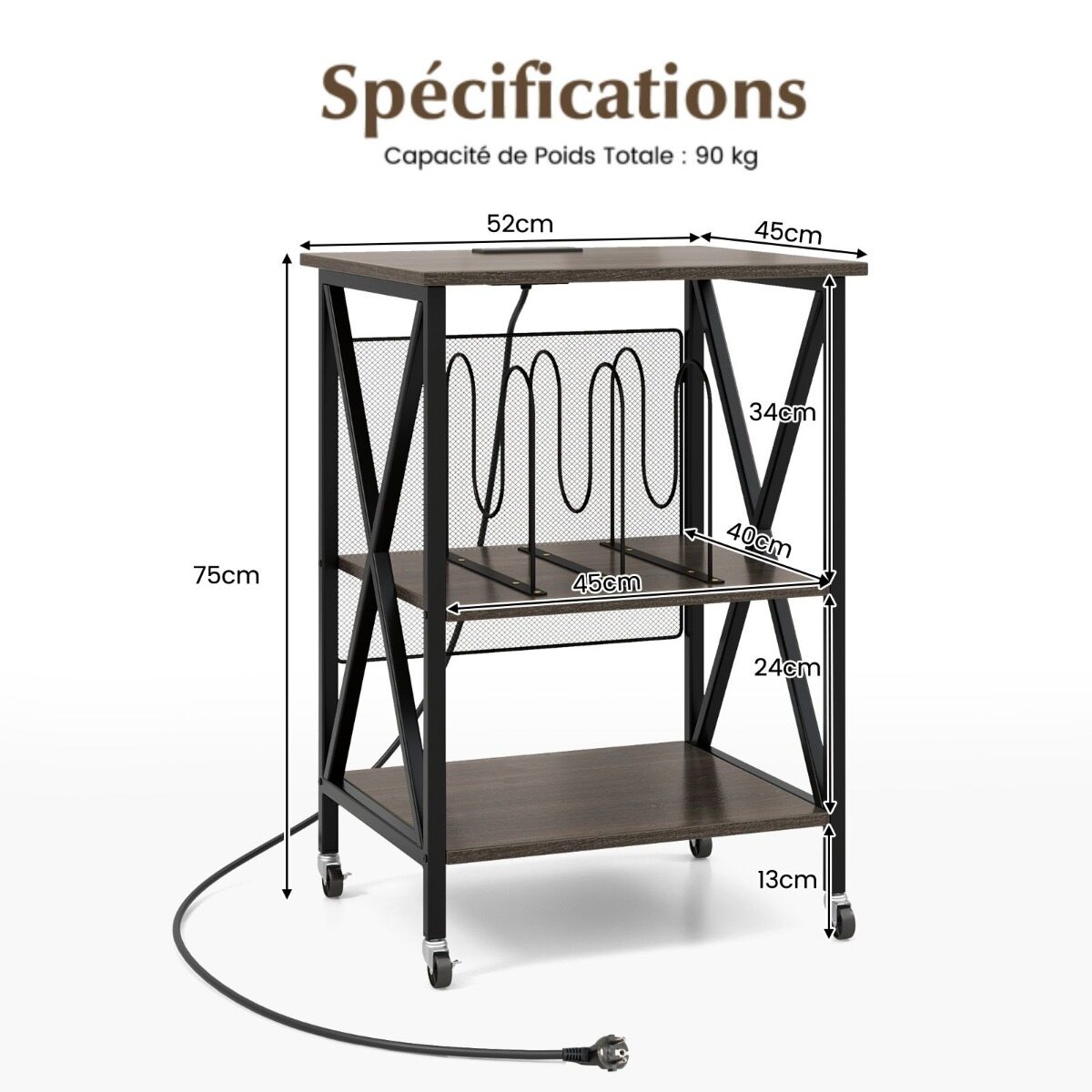 Külglaud laadimisjaama ja vaheseinaga, ratastel alus, plaadimängija alus, CD-ratastel kapp, hall