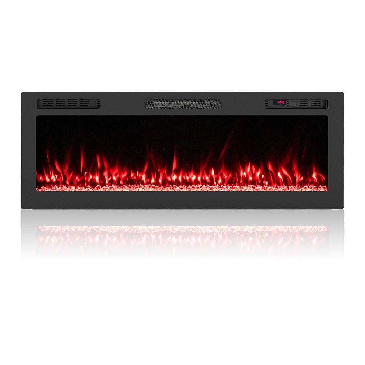 127 cm elektrikamin, ühildub Alexa ja Google Assistantiga, seinale ja süvistatav, 750 W/1500 W kütteseade puldi/rakendusega, must