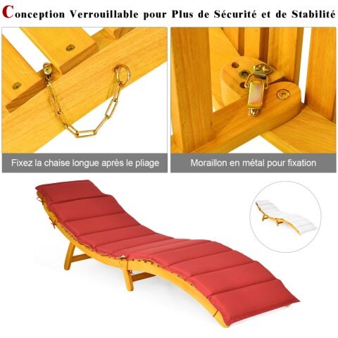 Ergonoomiline puidust päevitustool padja ja kokkupandava peatoega, aiatool 190 x 55 x 52 cm