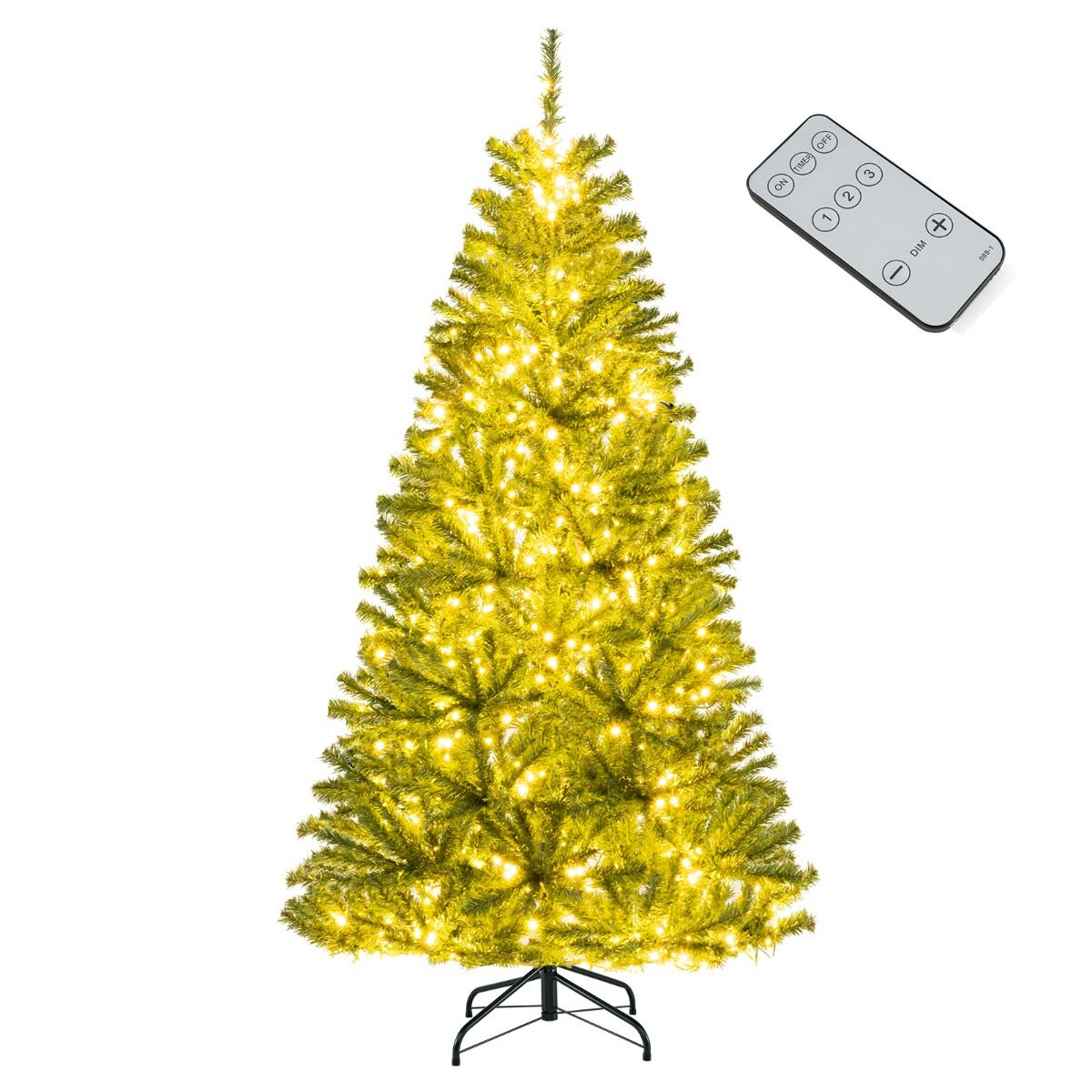 180 cm eelvalgustusega kunstkuusk 700 LED-tulega, 680 oksaotsaga, puldiga, taimeriga, reguleeritavate režiimide ja heledusega, roheline