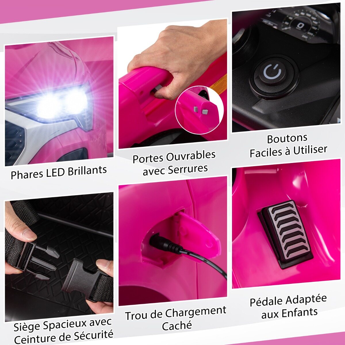12 V elektriauto lastele, Audi SQ8 litsentsiga, puldiga, signaali, LED-tulede, muusikaga, 3 kiirusega, alates 3. eluaastast, roosa