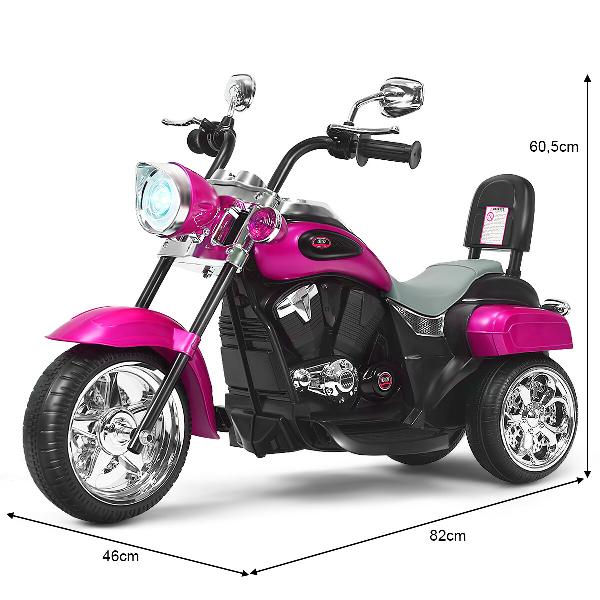 6 V elektrimootorratas Akutoitel töötav mootorratas muusikaga 91 x 48 x 64 cm Roosa