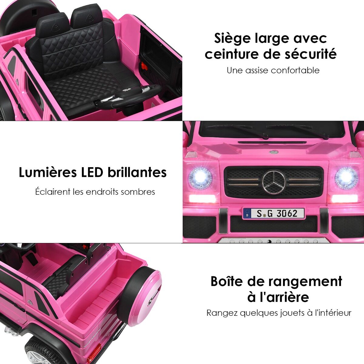 12 V litsentseeritud Mercedes-Benz Maybachi akutoitel džiip vedrustusega, roosa