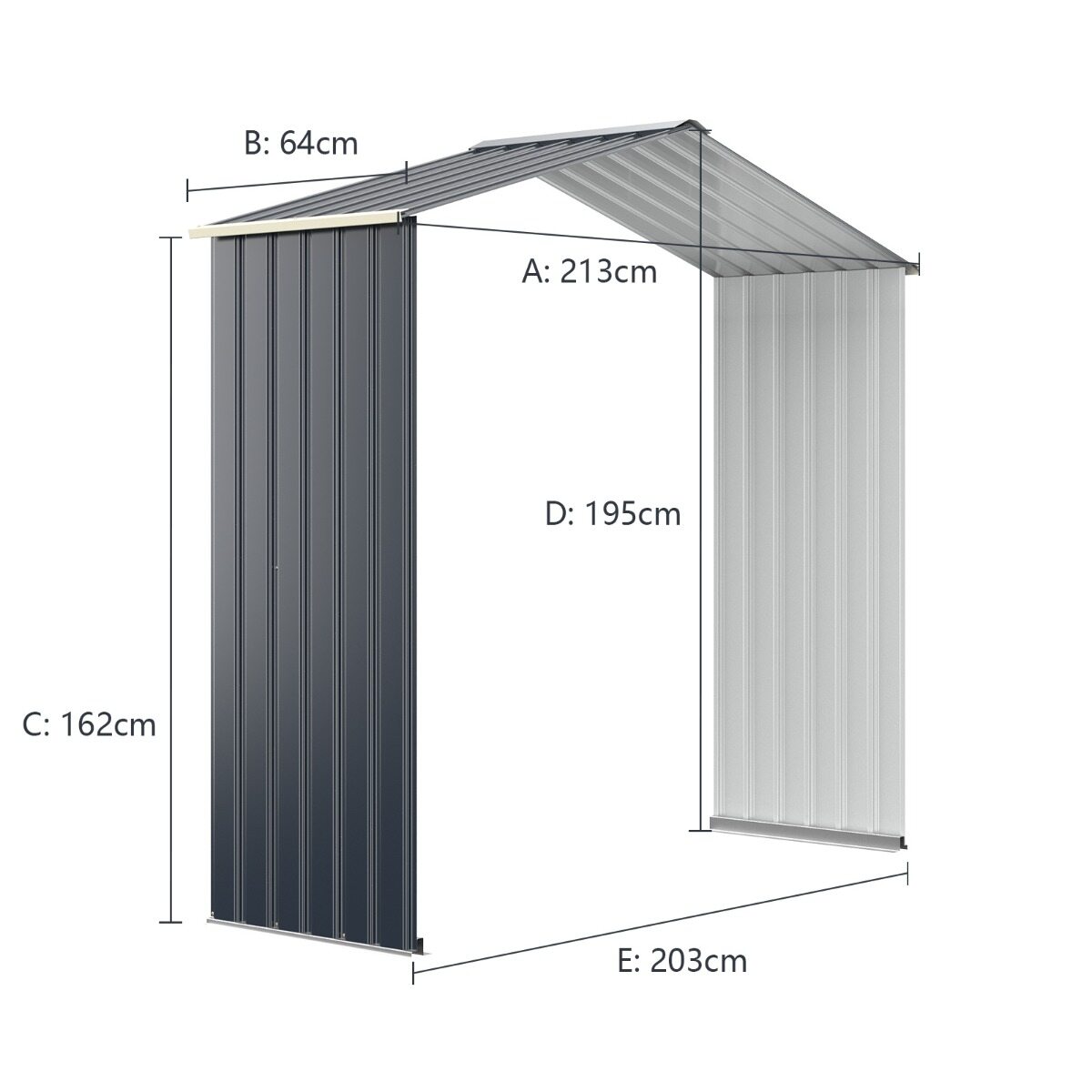 Metallist aiakuur 213 x 127 x 195 cm