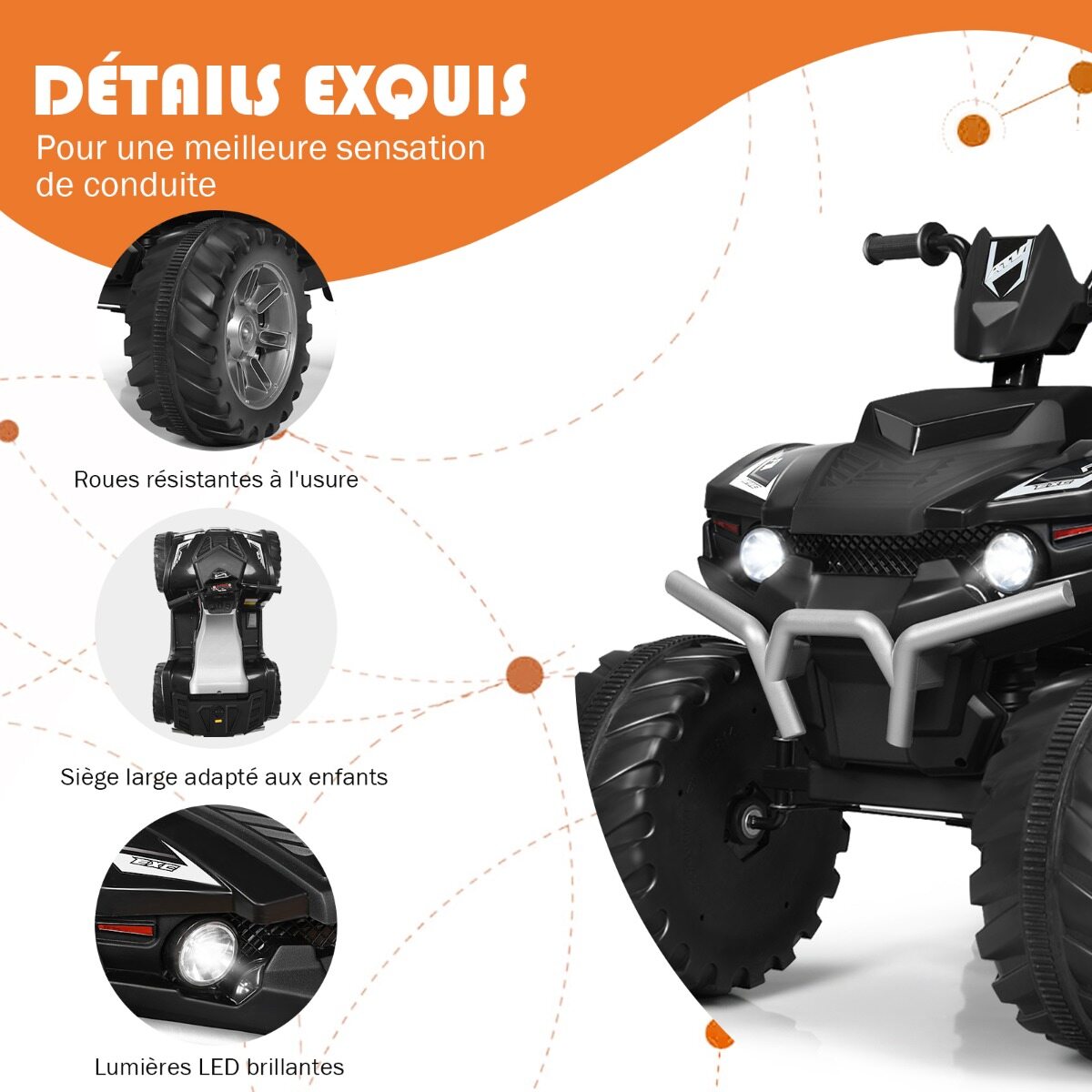 Laste elektriline ATV aku ja LED-tuledega