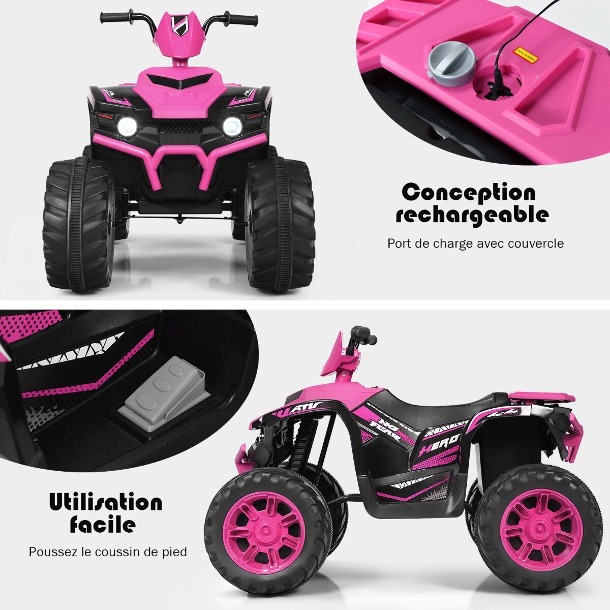 Laste elektriline ATV aku ja LED-tuledega