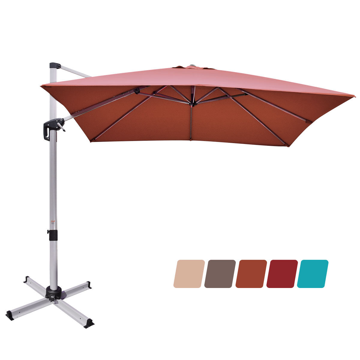 300 cm terrassi konsoolvari 360° pöörlemise ja reguleeritava kaldega - oranž