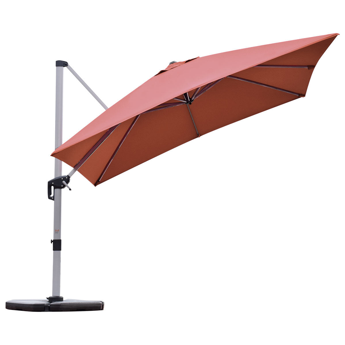 300 cm terrassi konsoolvari 360° pöörlemise ja reguleeritava kaldega - oranž