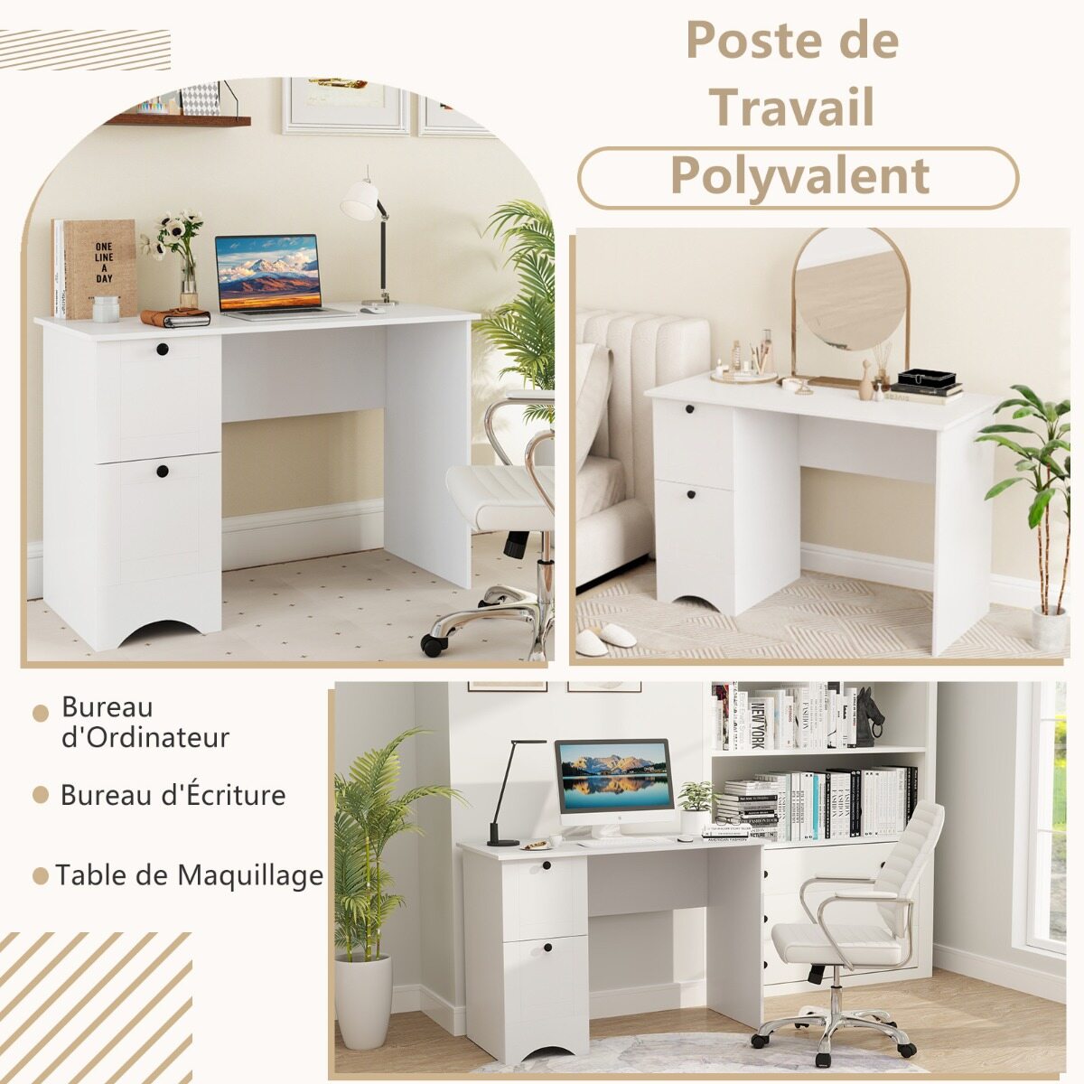 Immagine prodotto - Scrivania per computer con 2 cassetti