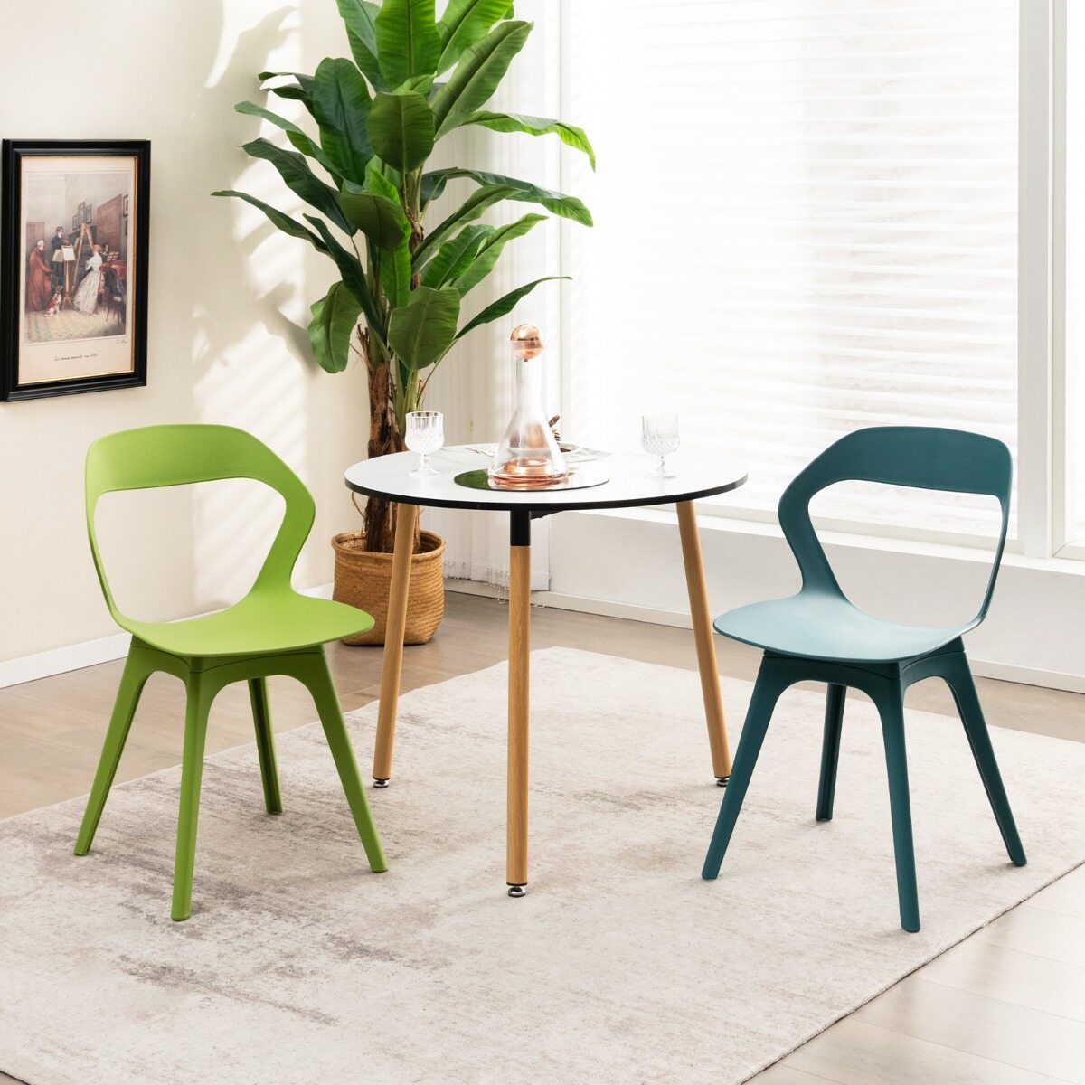 4-osaline köögitoolide komplekt, söögitoa toolide komplekt, modernsed toolid, 48 x 54 x 81 cm, värviline