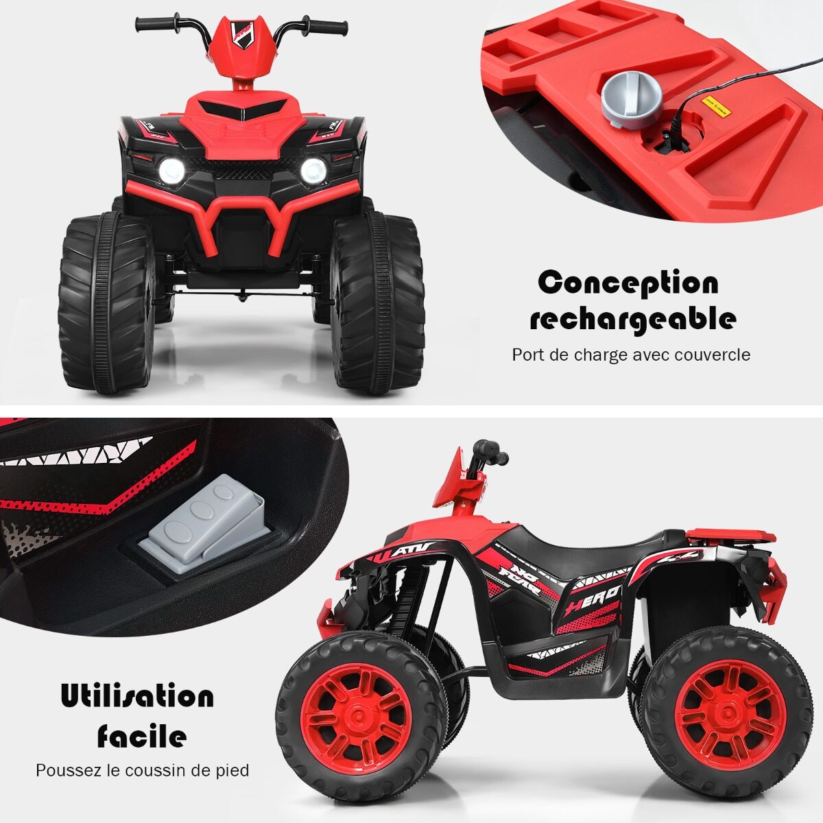 Laste elektriline ATV aku ja LED-tuledega