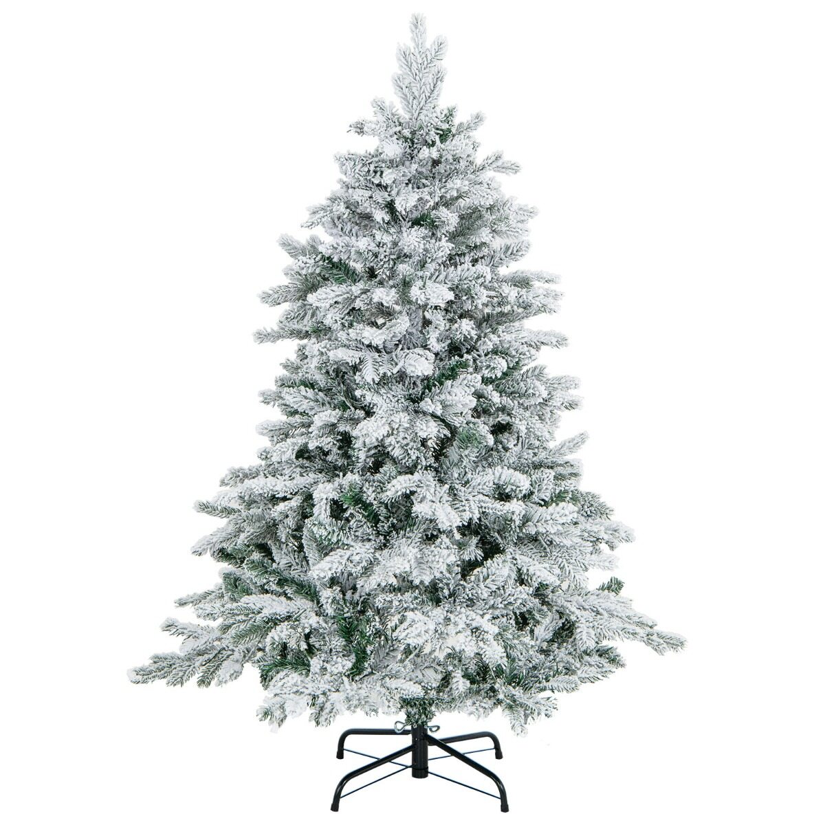 Kunstlik jõulupuu 343 cm 757 oksaga, 260 sooja valge LED-tulega, flokeeritud, hingedega, eelvalgustusega, kiire kokkupanek