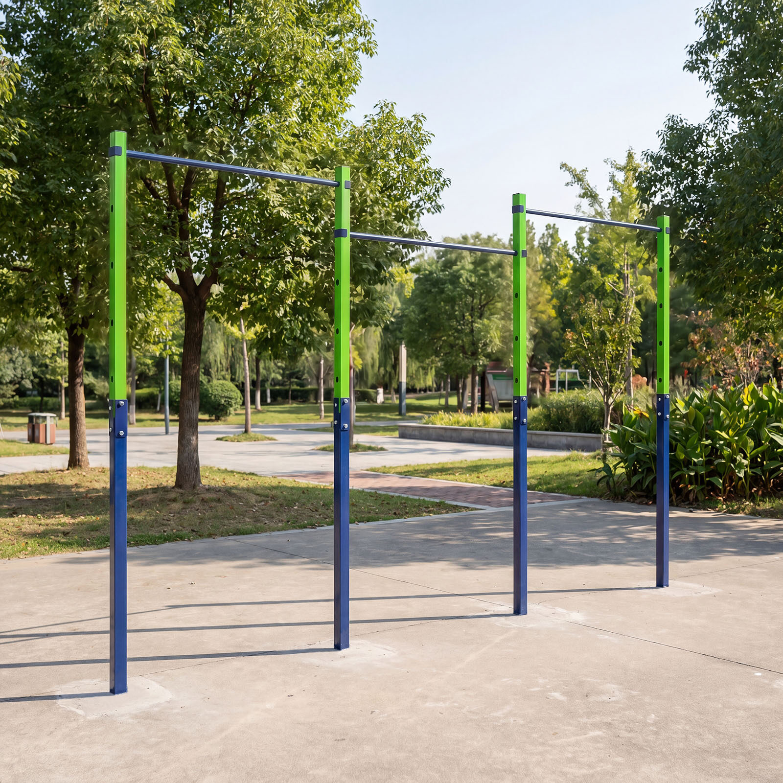 Õue lõuatõmbekang, reguleeritava kõrgusega 5 tasemega, amortisaatoritega, kandevõime 330 kg, sinine