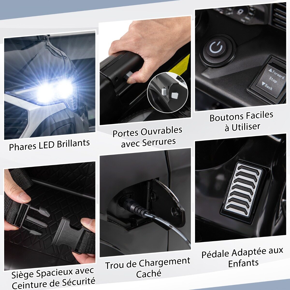 12 V elektriauto lastele, litsentseeritud Audi SQ8, puldiga signaali, LED-tulede, muusika ja 3 kiirusega, vanuses 3+, must