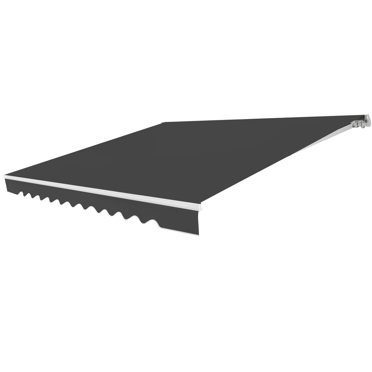Sissetõmmatav alumiiniumist varikatus terrassile vändaga 3,6 m × 3 m hall
