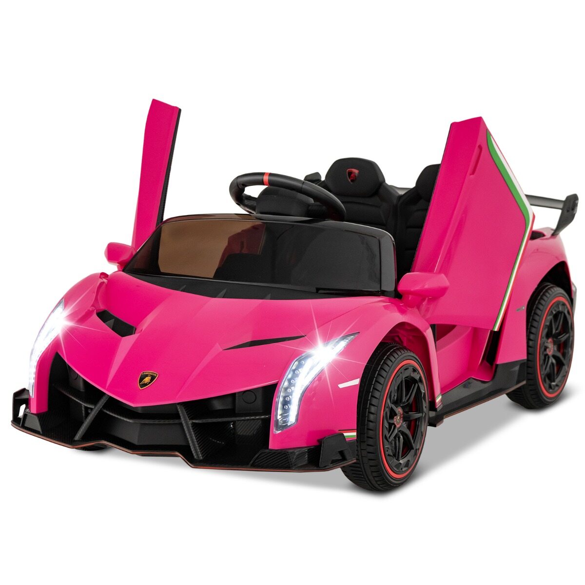 Laste Lamborghini elektriauto puldiga, LED-esituled, signaal ja muusika, lasteauto roosa