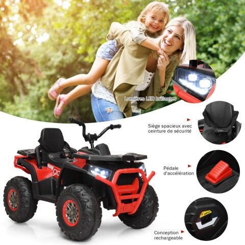 12 V elektriline laste ATV esitulega 4 ratast laste auto elektriauto lastele alates 3. eluaastast punane